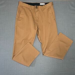 Volcom Men's Frickin Modern Stretch Pants Tan Brown 36x32
